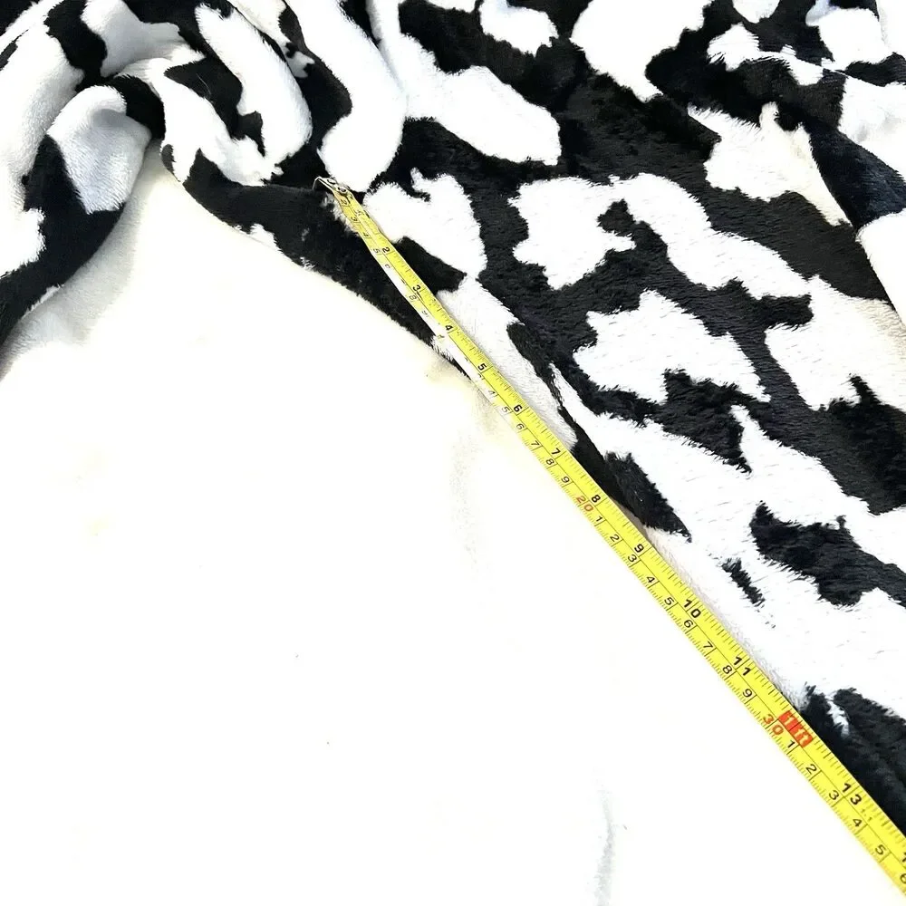 Hooded Cow Costume/Pajamas 1pc Zip Up Suit With Hood Size L